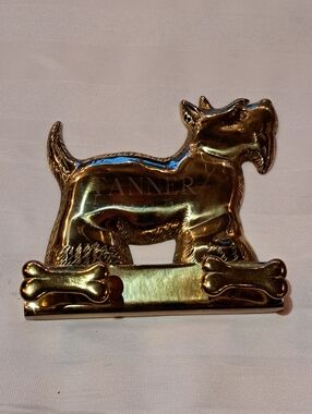 Tanner Brass Dog Wall Hook – Gold Scottie Design